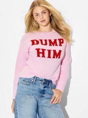 Pink Sweater “Dump Him” Wild Fable NWT szL